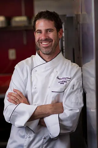 chef clay milender kitchen white coat
