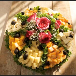 cubed assorted cheese tray