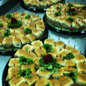mini sandwiches assorted tray garnished